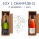 box champagne : 2 bouteilles de champagne avec un quiz champagne